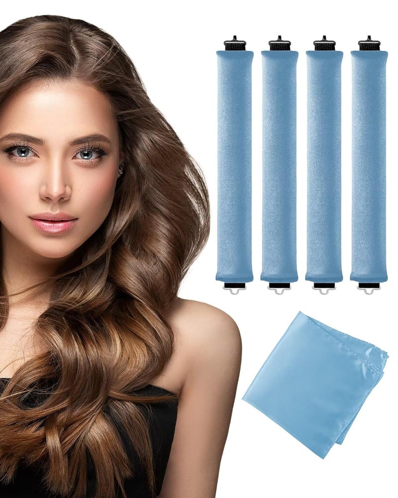 Seritant Heatless Curls Overnight Hair Curler - 4 Pcs Curling Rod to Sleep In, Velvet Hair Rollers with Satin Hair Scarf - Image 1